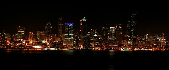 Image showing Seattle downtown at night