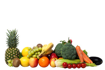 Image showing Fresh fruits and vegetables