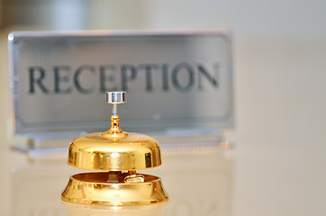 Image showing service bell on the hotel reception 