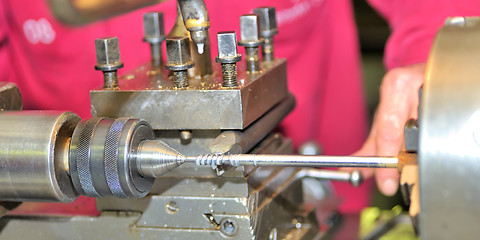 Image showing Turning lathe in the workshop