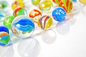 Image showing colorful glass marbles