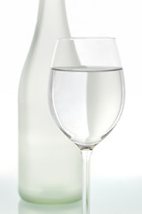 Image showing glass and  bottle isolated