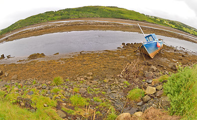 Image showing old ship in  ireland with fisheye lenses