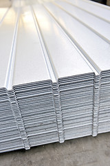 Image showing wave corrugated steel sheet