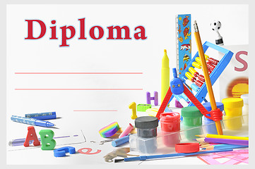 Image showing preschool diploma