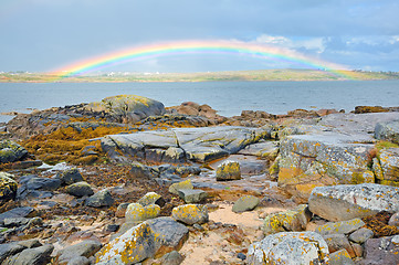 Image showing ireland countryside rainbow