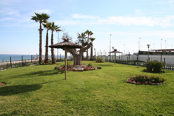 Image showing Park with the Mediterranean in background