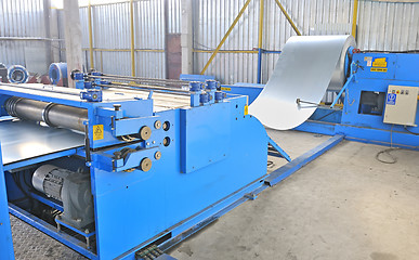 Image showing machine for rolling steel sheet 