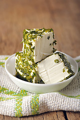Image showing cheese with herbs