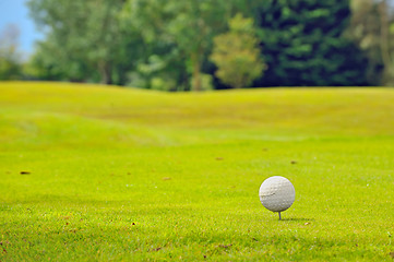 Image showing Golf ball on tee