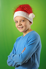 Image showing boy with Santa Claus Hat