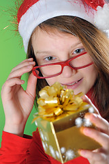 Image showing little girl with present