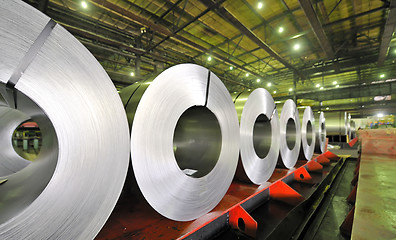 Image showing rolls of steel sheet 