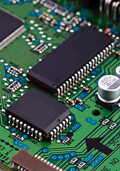 Image showing Microchips on circuit board