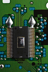 Image showing Microchip on green printed circuit board