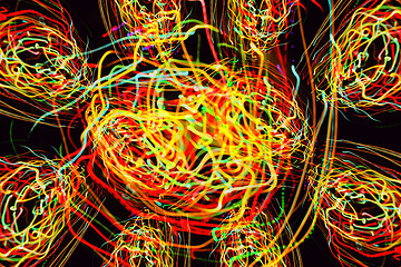 Image showing Abstract pattern of motion lights