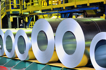 Image showing rolls of steel sheet 