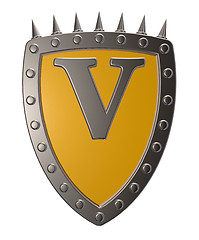 Image showing shield with letter v