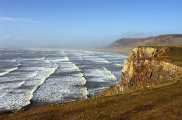 Image showing Surf at Rhossili beach