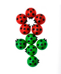 Image showing Flower from ladybugs, isolated on white background