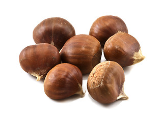 Image showing Several chestnuts isolated on white background