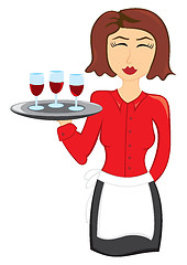 Image showing Waitress with wine