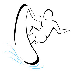 Image showing Surfing on wave