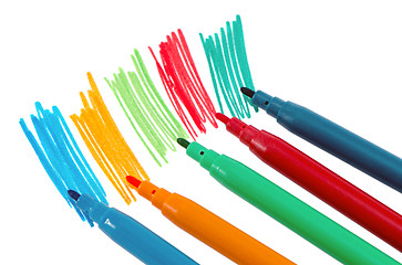 Image showing hand draw color felt-tip pen paint isolated 