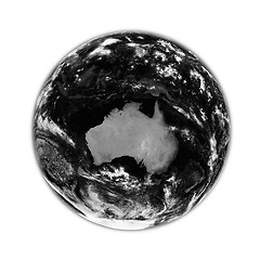 Image showing Australia on black Earth