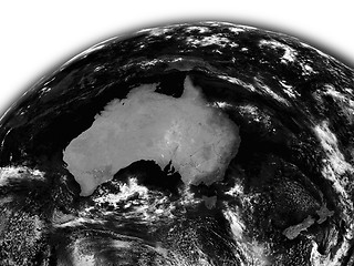 Image showing Australia on black Earth