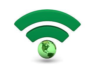 Image showing Green WiFi symbol