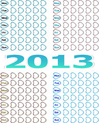 Image showing Simple diary 2013 Calendar