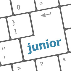 Image showing junior word on computer keyboard pc key