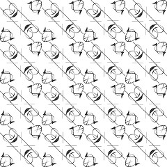 Image showing Abstract geometric seamless pattern. Black and white pattern with line