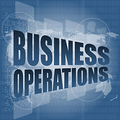 Image showing business operations word on digital touch screen