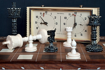 Image showing Chess with clock.