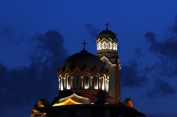 Image showing Detail of Illuminated Cathedral