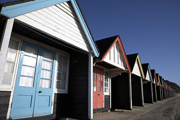 Image showing wooden beach huts