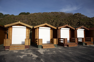 Image showing new style beach huts