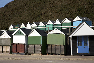 Image showing beach huts