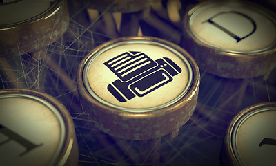 Image showing Print Typewriter Key. Grunge Background.