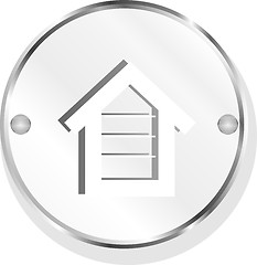 Image showing home sign on metal internet button original illustration