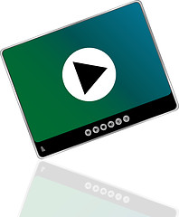 Image showing Media player set with play button on abstract background