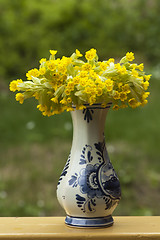 Image showing cowslips in vase