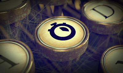 Image showing Key on Grunge Typewriter. Business Concept.
