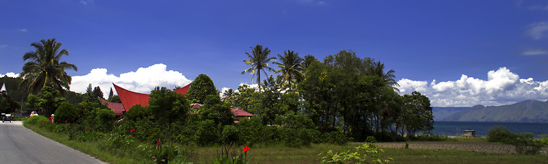 Image showing Village Panorama, Samosir Island.