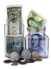 Image showing American and Chinese Money