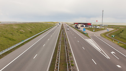 Image showing View of the dutch Afsluitdijk in Holland