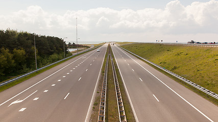 Image showing View of the dutch Afsluitdijk in Holland