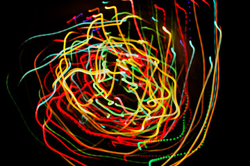 Image showing Motion glowing lights lines